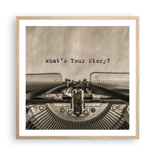 Póster en marco roble claro - Solo espero una respuesta - 60x60 cm