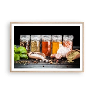 Póster en marco roble claro - Para que la vida sepa bien - 91x61 cm