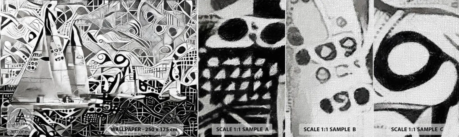 Muestra de fotomural Premium Canvas - Entre las olas - navegación, Cubismo, Pedazo - 100x30 cm