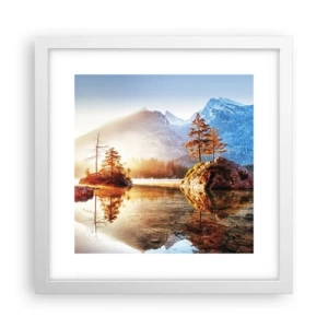 Póster en marco blanco - La naturaleza bajo la luz - 30x30 cm