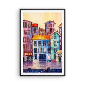Póster en marco negro - Una ciudad como un cuento de hadas - 61x91 cm