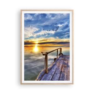 Póster en marco roble claro - El viento se va a descansar - 70x100 cm