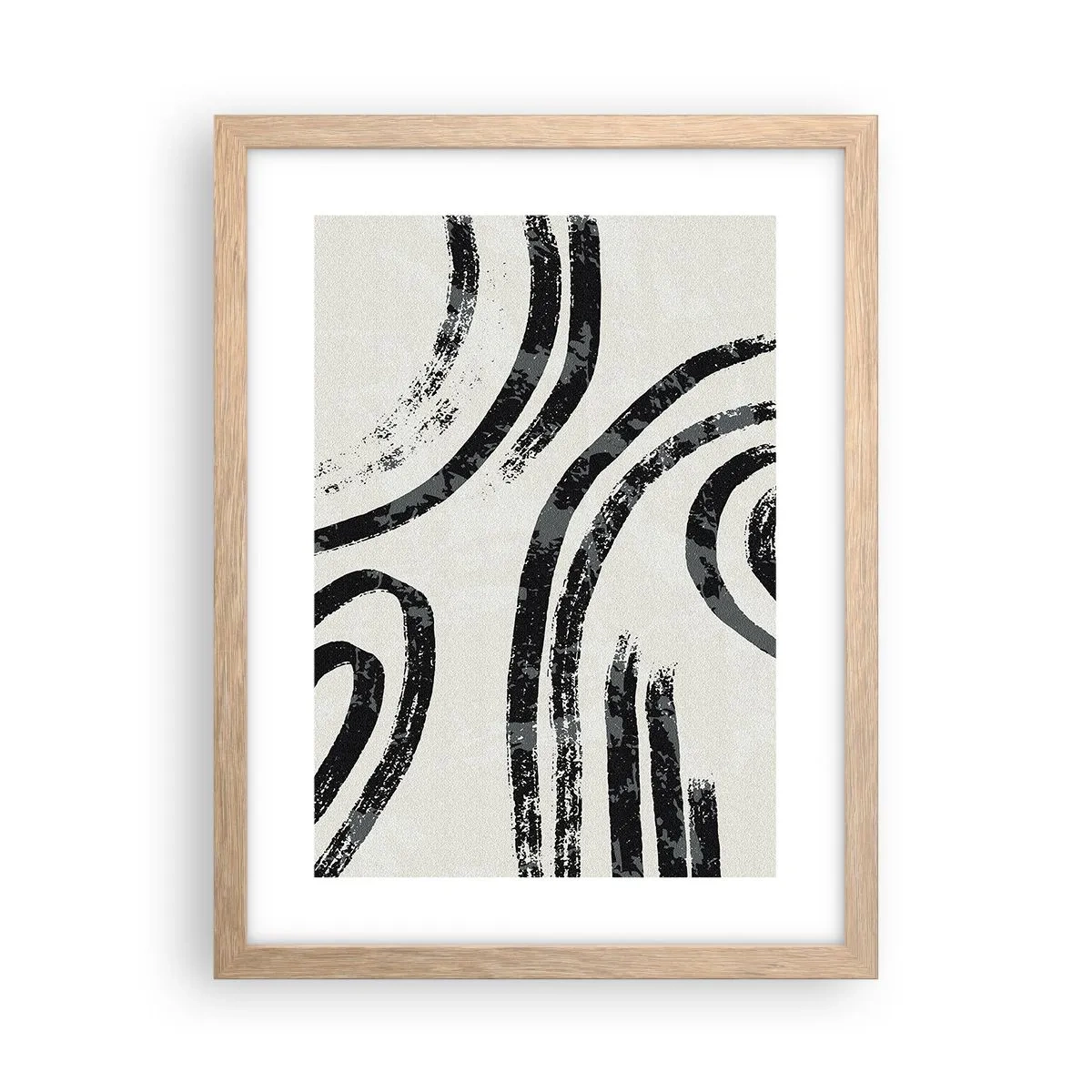 Póster en marco roble claro - A medias - 30x40 cm