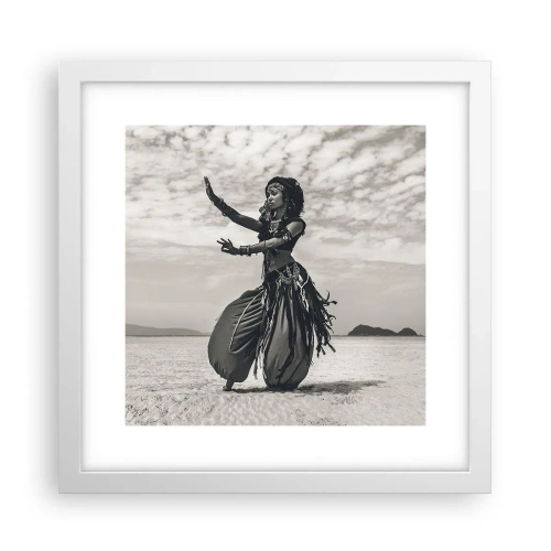Póster en marco blanco - Danza de las Islas del Sur - 30x30 cm
