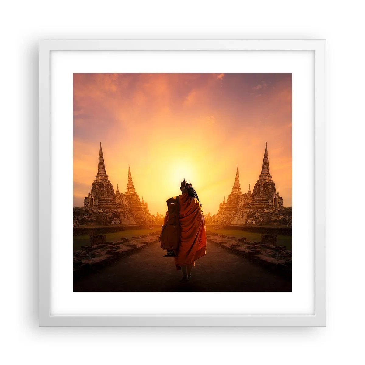 Póster en marco blanco - En paz por la eternidad - 40x40 cm