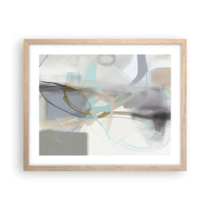 Póster en marco roble claro - Abstracción brumosa - 50x40 cm