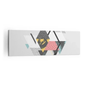 Cuadro sobre lienzo - Impresión de Imagen - Patrones geométricos sobre un fondo claro - 160x50cm - Una variación del triángulo y el rombo - Decoración de pared moderna para salón y dormitorio ARTTOR