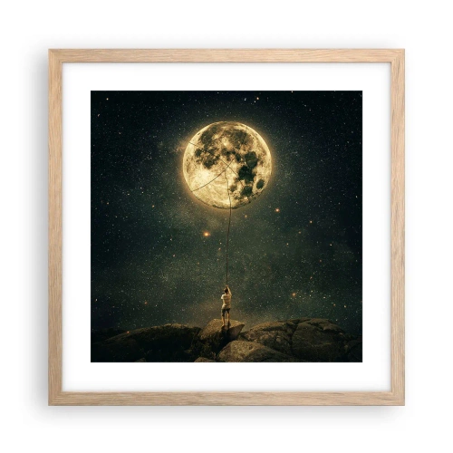 Póster en marco roble claro - El que robó la luna - 40x40 cm