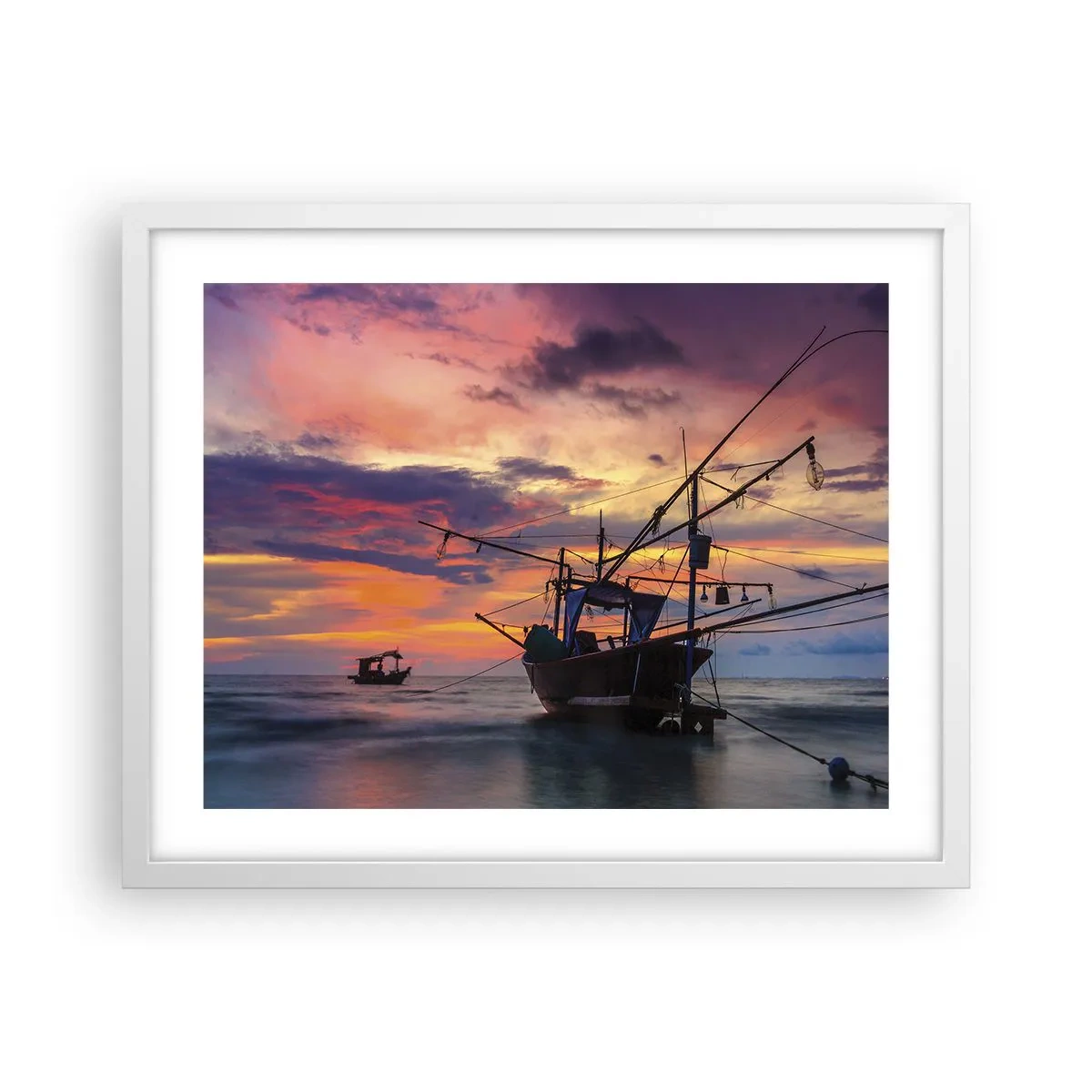 Póster en marco blanco - Una noche exótica - 50x40 cm
