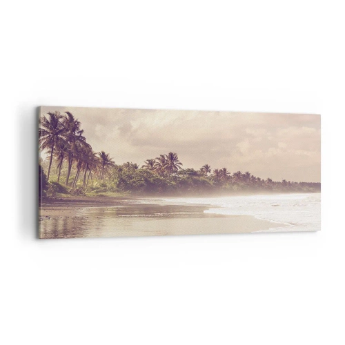 Cuadro sobre lienzo - Impresión de Imagen - La caricia de las olas - 100x40 cm
