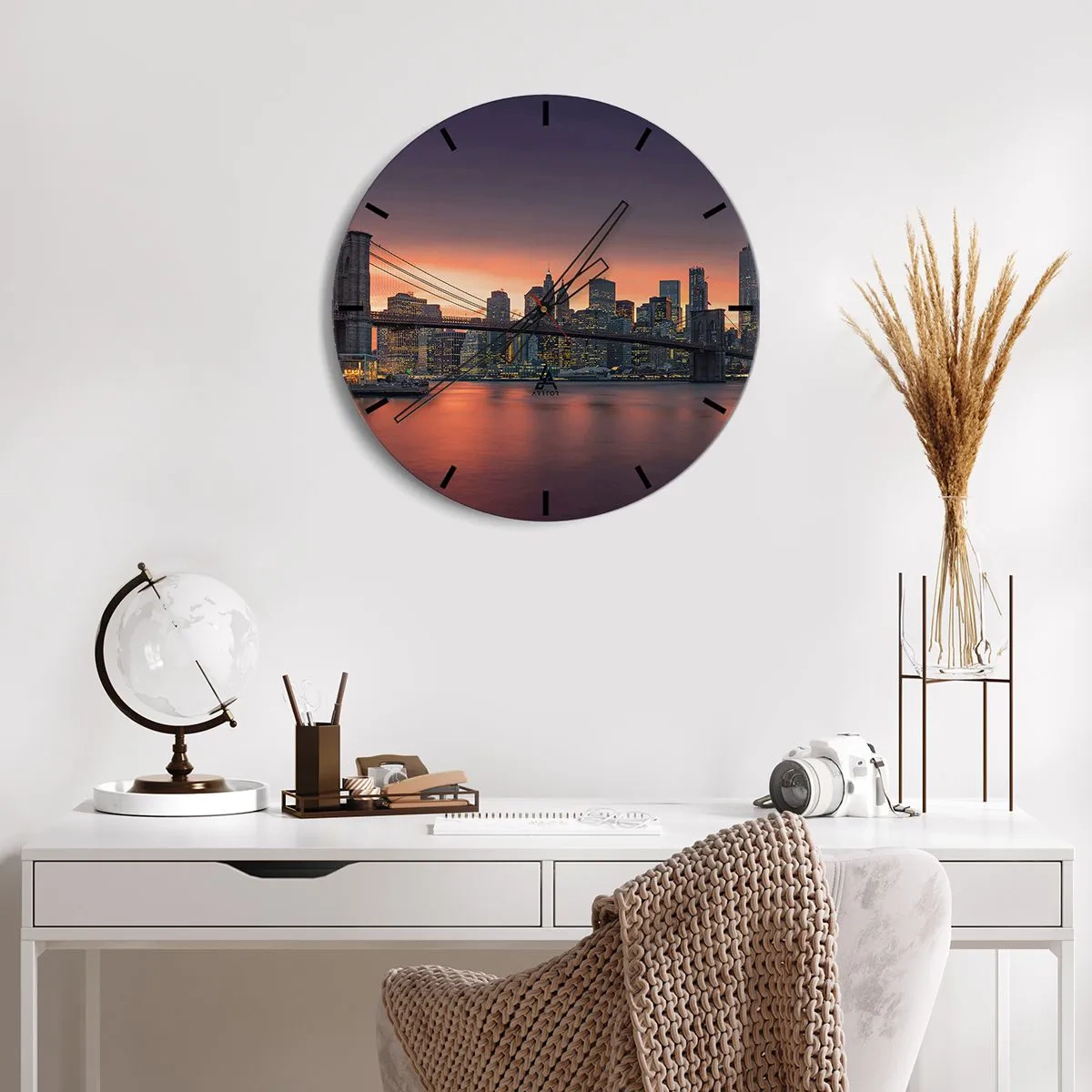 Reloj de pared - Reloj de vidrio - Ahogado en el silencio lila - 40x40 cm
