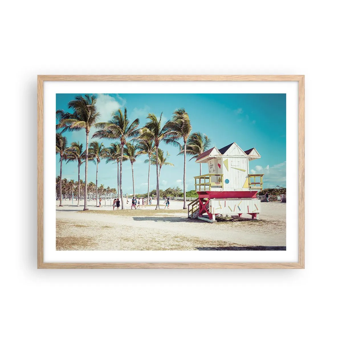 Póster en marco roble claro - Un hermoso día por delante - 70x50 cm