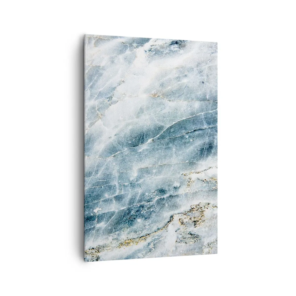Cuadro sobre lienzo - Impresión de Imagen - Textura de mármol en tonos azules y blancos. - 80x120cm - El mundo de hielo - Decoración de pared moderna para salón y dormitorio ARTTOR