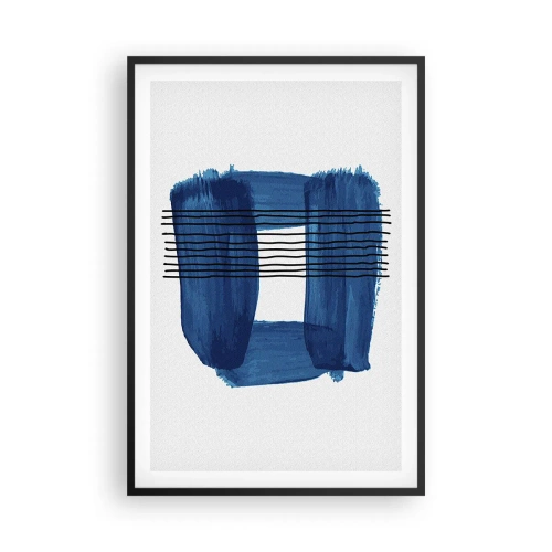 Póster en marco negro - Composición azul y negra - 61x91 cm