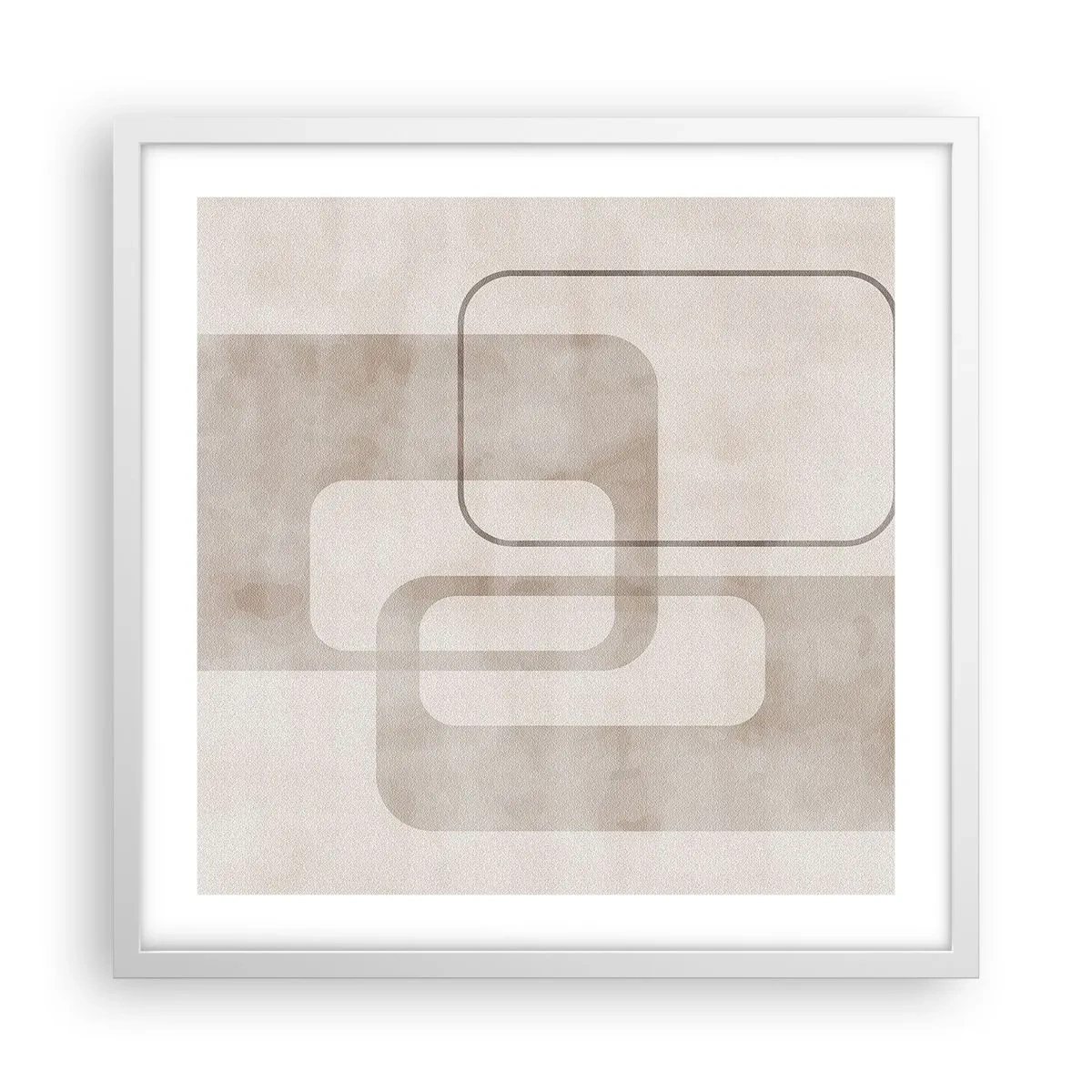 Póster en marco blanco - Fuga geométrica - 50x50 cm