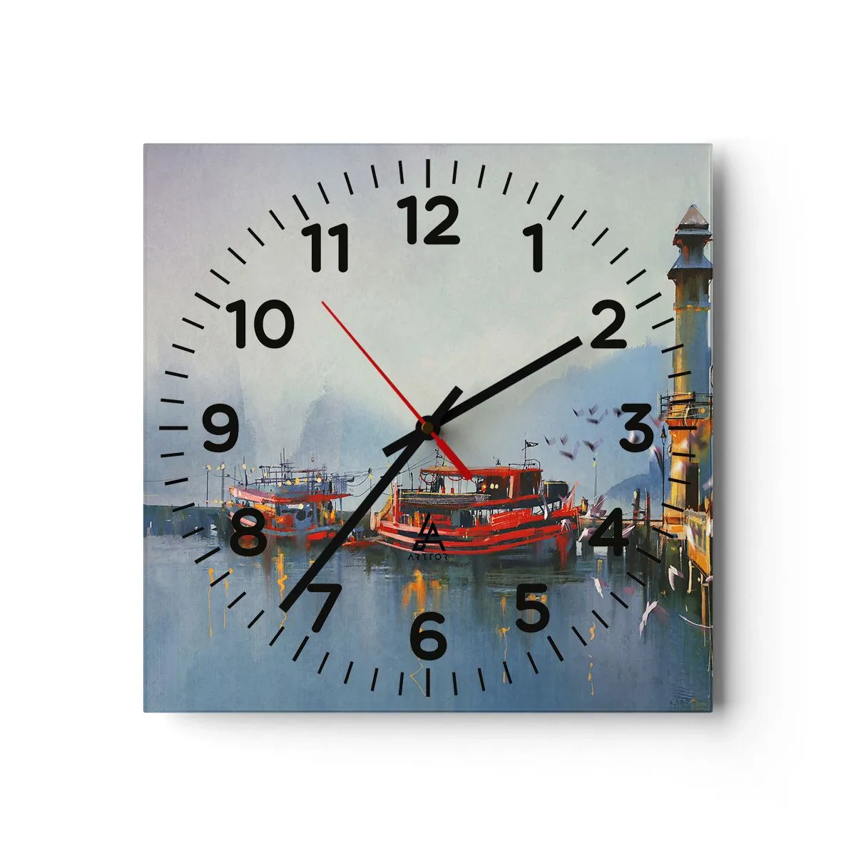Reloj de pared - Reloj de vidrio - En el fin del mundo - 40x40 cm