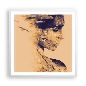 Póster en marco blanco - Hermosa por naturaleza - 60x60 cm