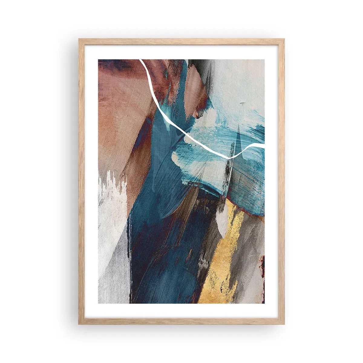 Póster en marco roble claro - Con estilo y energía - 50x70 cm