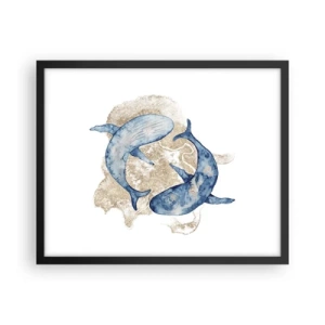 Póster en marco negro - ¿Amistad o amor? - 50x40 cm