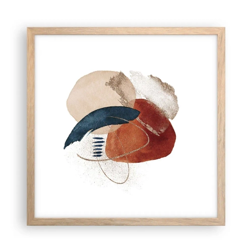 Póster en marco roble claro - Composición ovalada - 40x40 cm