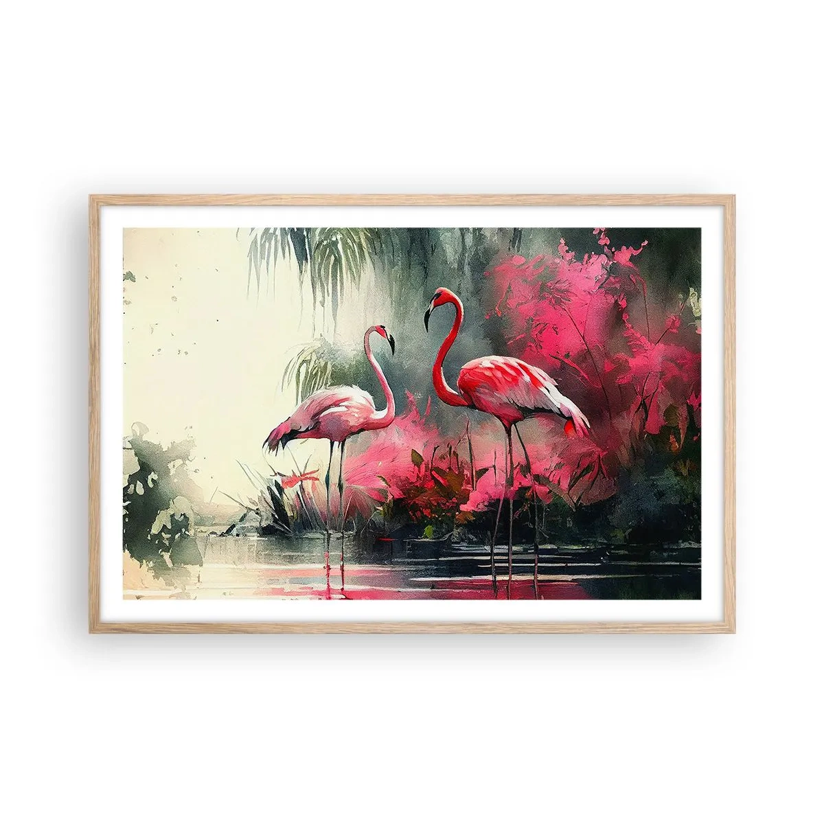 Póster en marco roble claro - Una lección de encanto natural - 91x61 cm