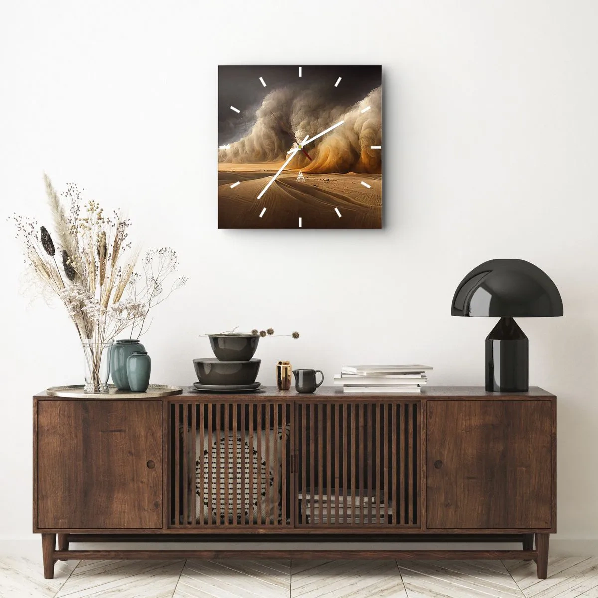 Reloj de pared - Reloj de vidrio - Ira del desierto - 40x40 cm