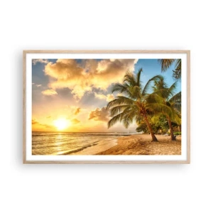 Póster en marco roble claro - El eterno verano, siempre de vacaciones - 91x61 cm