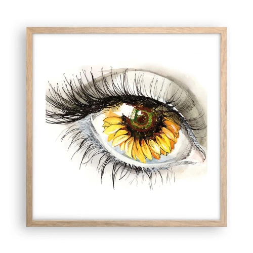 Póster en marco roble claro - Un aspecto tan caluroso como el verano - 50x50 cm