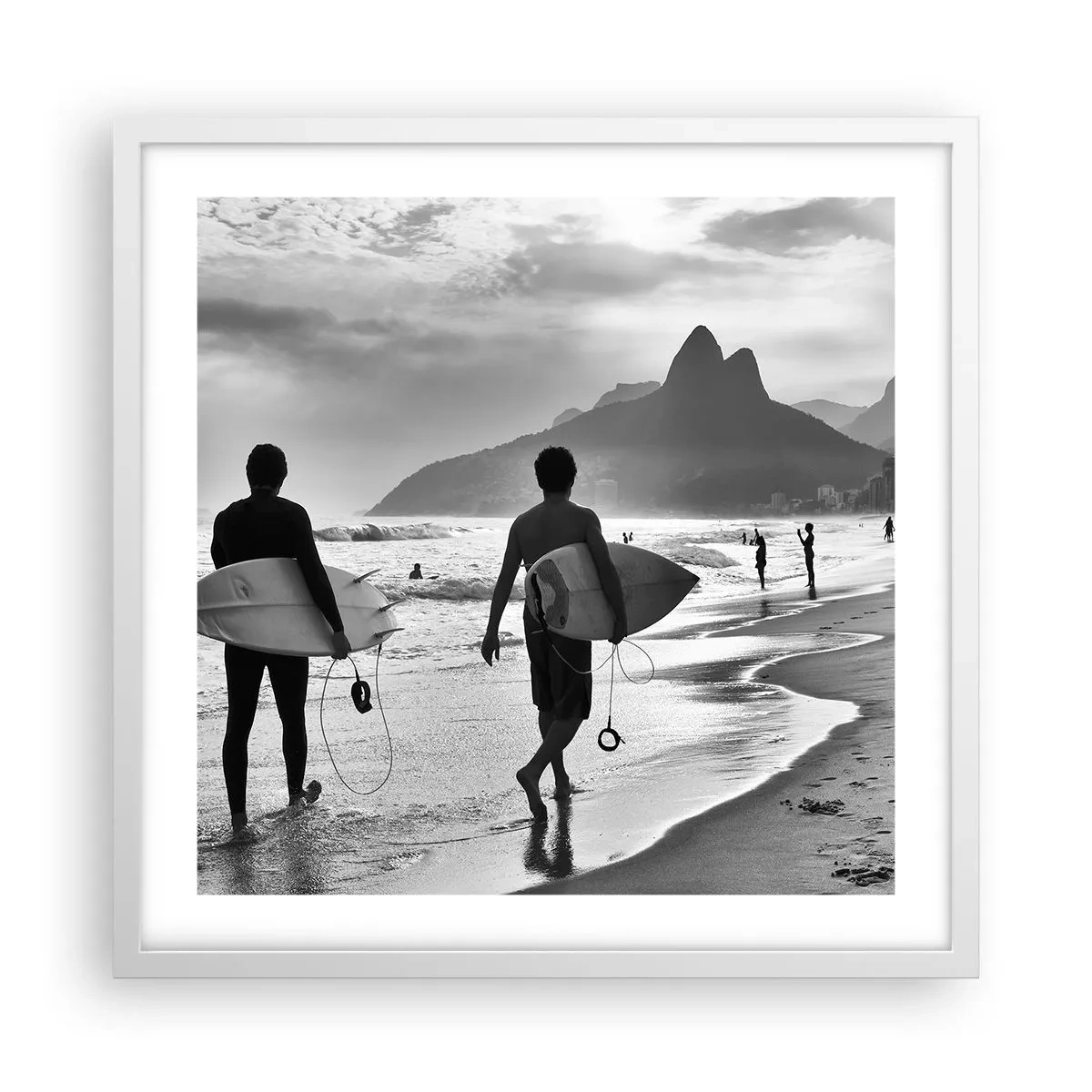 Póster en marco blanco - Samba para una ola - 50x50 cm