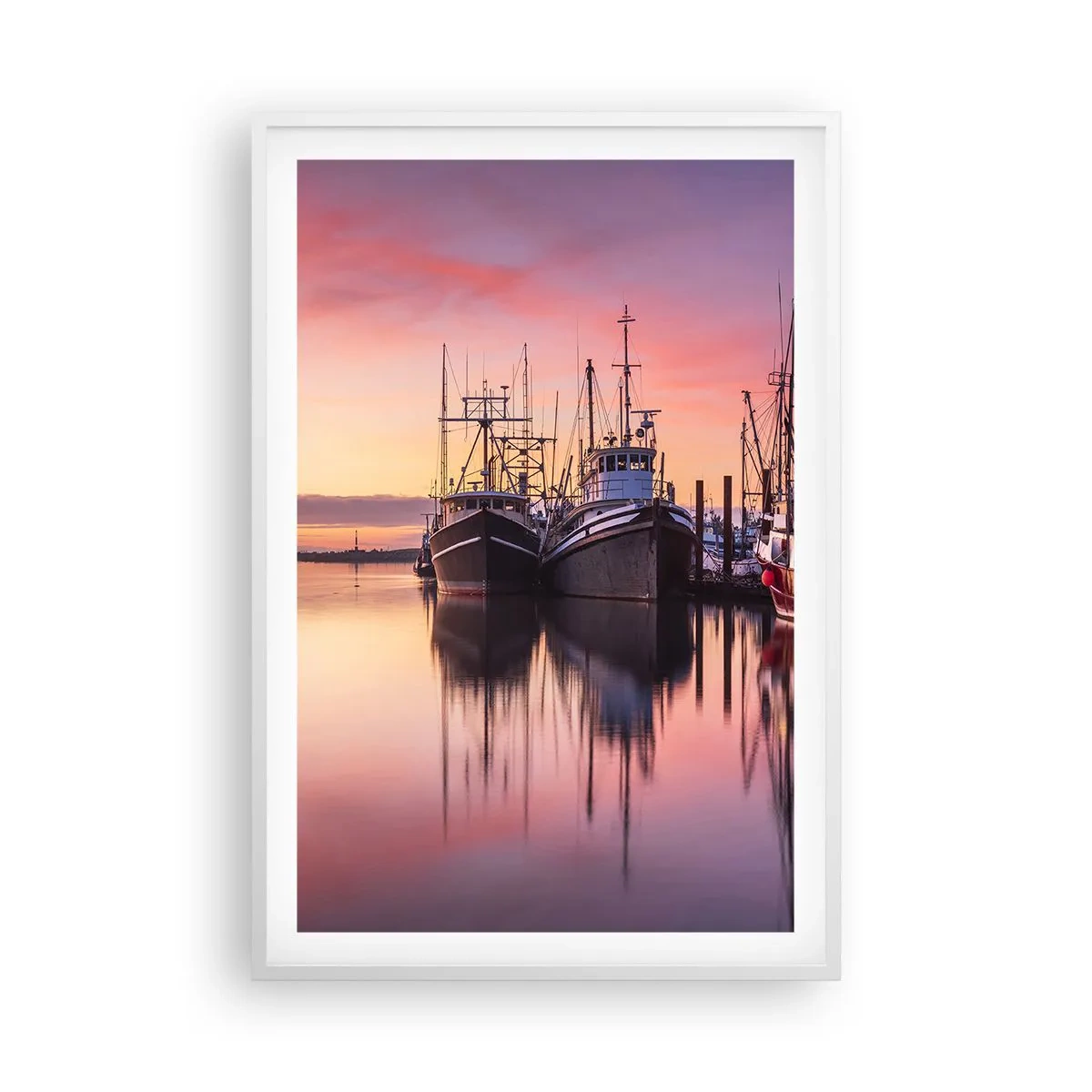 Póster en marco blanco - Descanso antes de partir - 61x91 cm