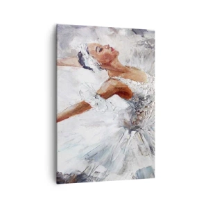 Cuadro sobre lienzo - Impresión de Imagen - Una bailarina con un vestido blanco bailando. - 70x100cm - Suave y ligera - Decoración de pared moderna para salón y dormitorio ARTTOR