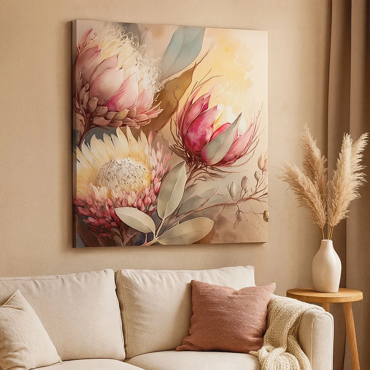 Cuadro sobre lienzo - Impresión de Imagen - De perfil y de frente - 30x30 cm