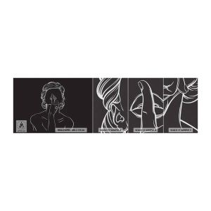 Muestra de fotomural Premium Canvas - La belleza florece en silencio - Mujer, Dibujo, Línea - 100x30 cm