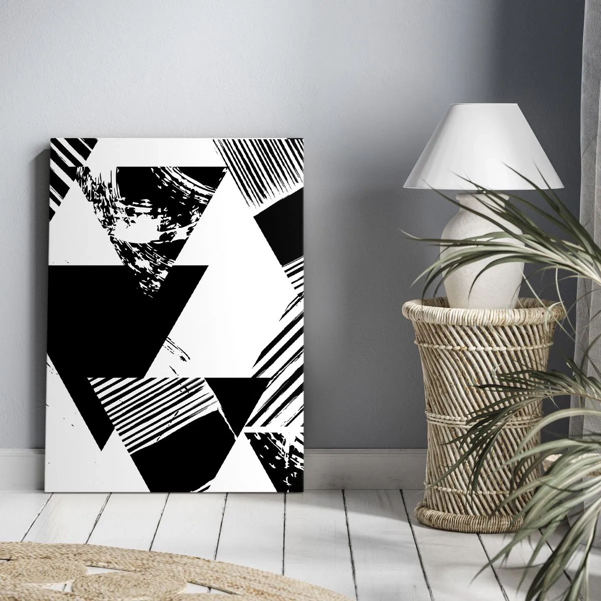 Cuadro sobre lienzo - Impresión de Imagen - Una lluvia de triángulos - 65x120 cm