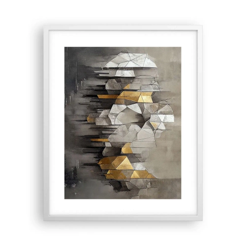 Póster en marco blanco - Composición hecha de hielo y luz - 40x50 cm