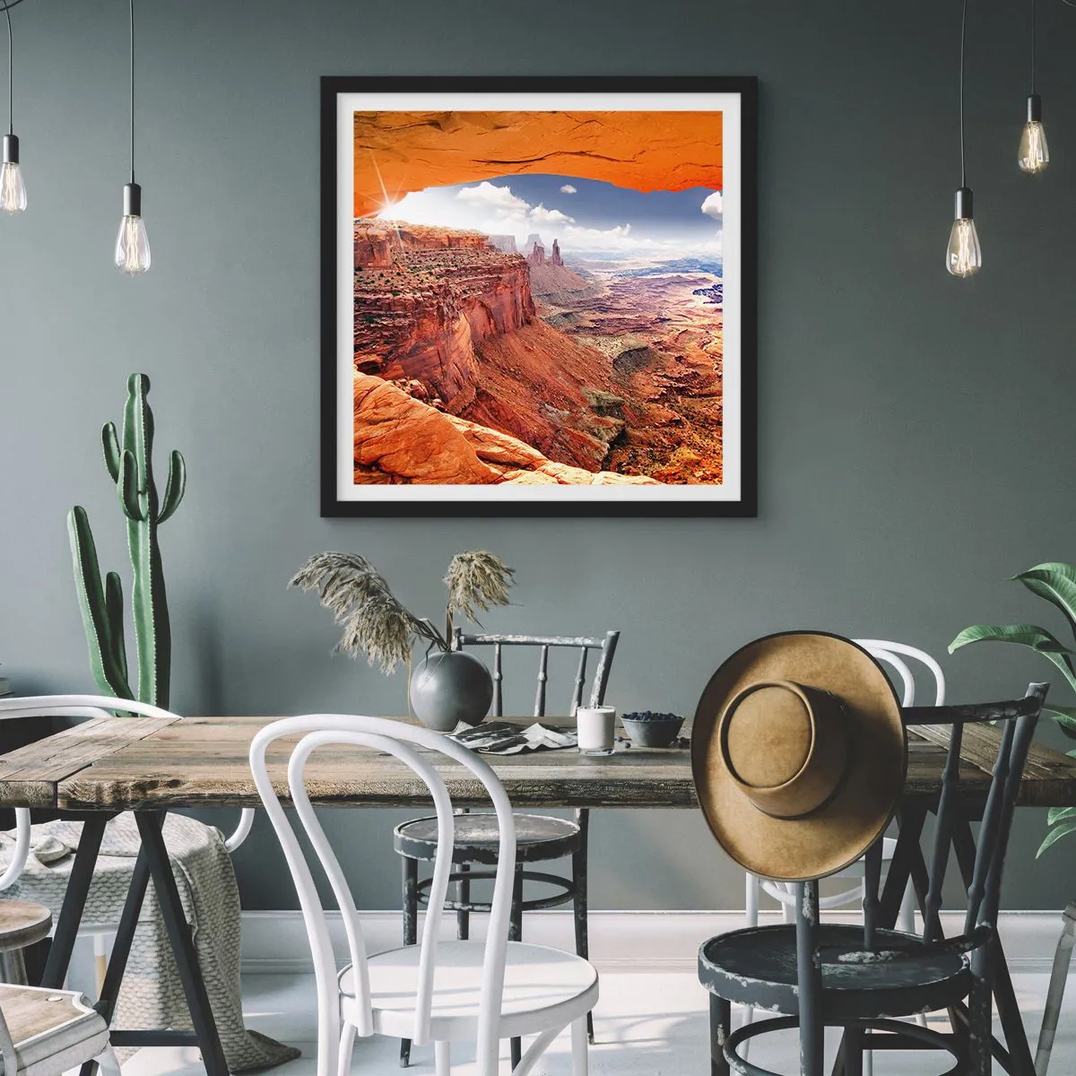 Póster en marco negro - Tallado por la propia naturaleza - 60x60 cm