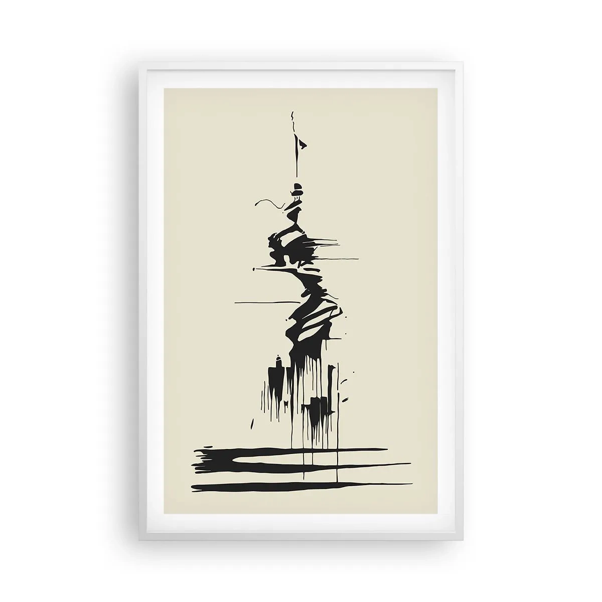 Póster en marco blanco - Abstracción apresurada - 61x91 cm