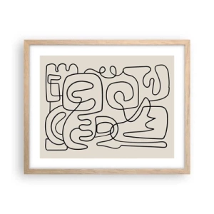 Póster en marco roble claro - El camino correcto - 50x40 cm