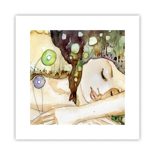 Póster - Sueño esmeralda y violeta - 30x30 cm