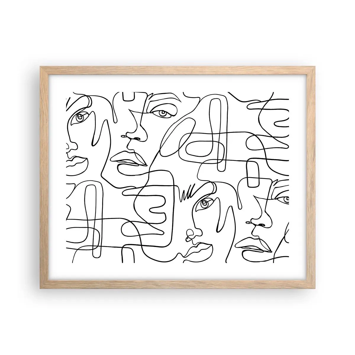 Póster en marco roble claro - Entre emociones enredadas - 50x40 cm