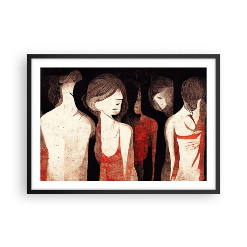 Póster en marco negro - Figuras artísticas en una composición abstracta - 70x50cm - Madonnas de la oscuridad - Decoración de pared moderna para salón y dormitorio ARTTOR