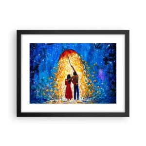 Póster en marco negro - La magia de una tarde lluviosa - 40x30 cm