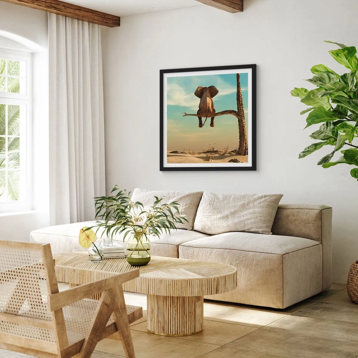 Póster en marco negro - Un nuevo punto de vista - 60x60 cm