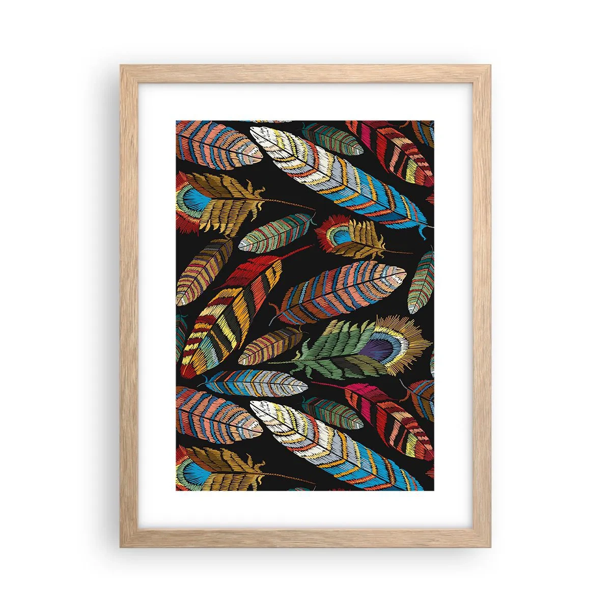 Póster en marco roble claro - Carnaval de las aves - 30x40 cm