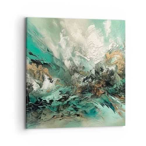 Cuadro sobre lienzo - Impresión de Imagen - Hervor negro esmeralda - 70x70 cm
