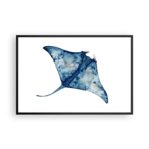 Póster en marco negro - La vida en azul - 91x61 cm