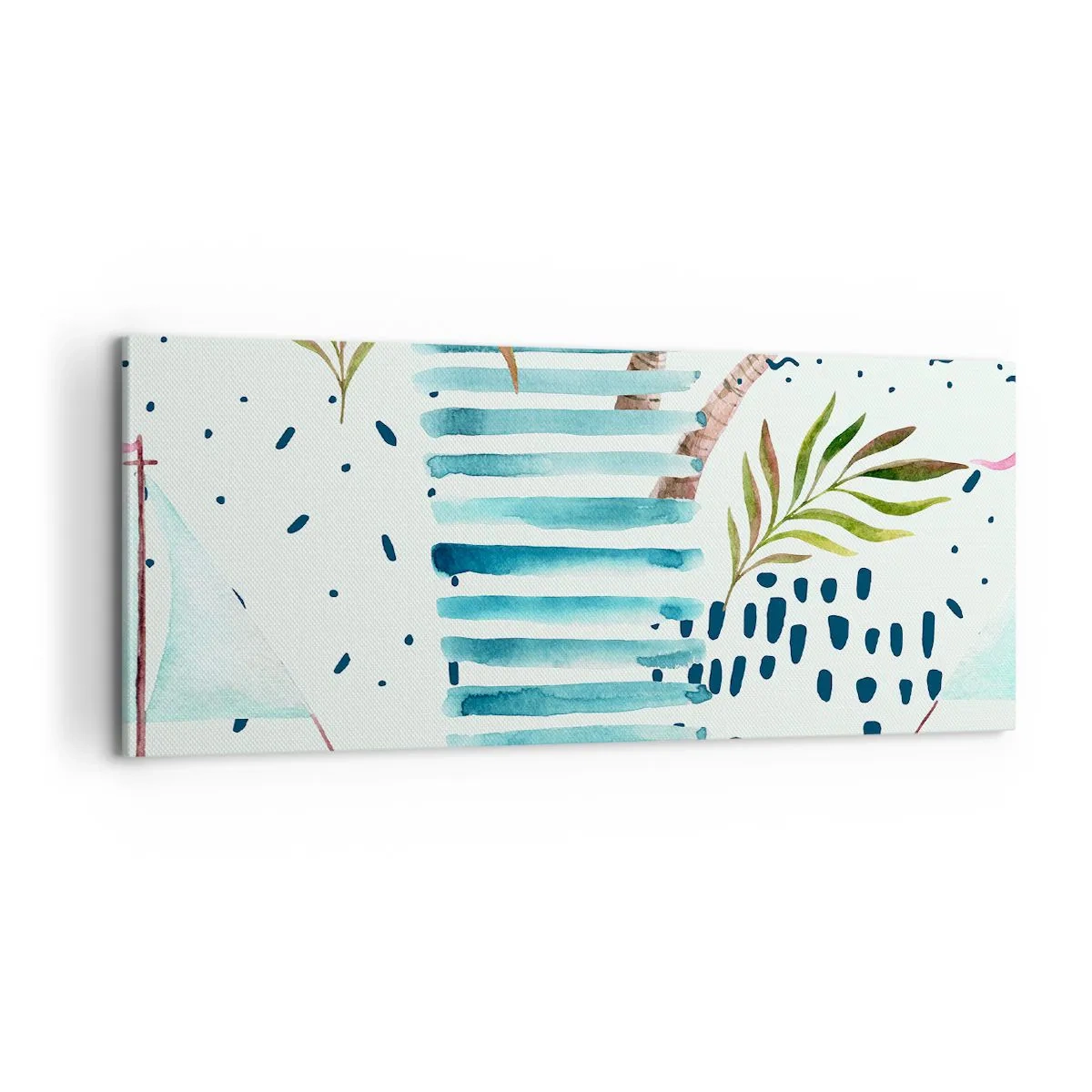 Cuadro sobre lienzo - Impresión de Imagen - Vacaciones bajo las palmeras - 100x40 cm