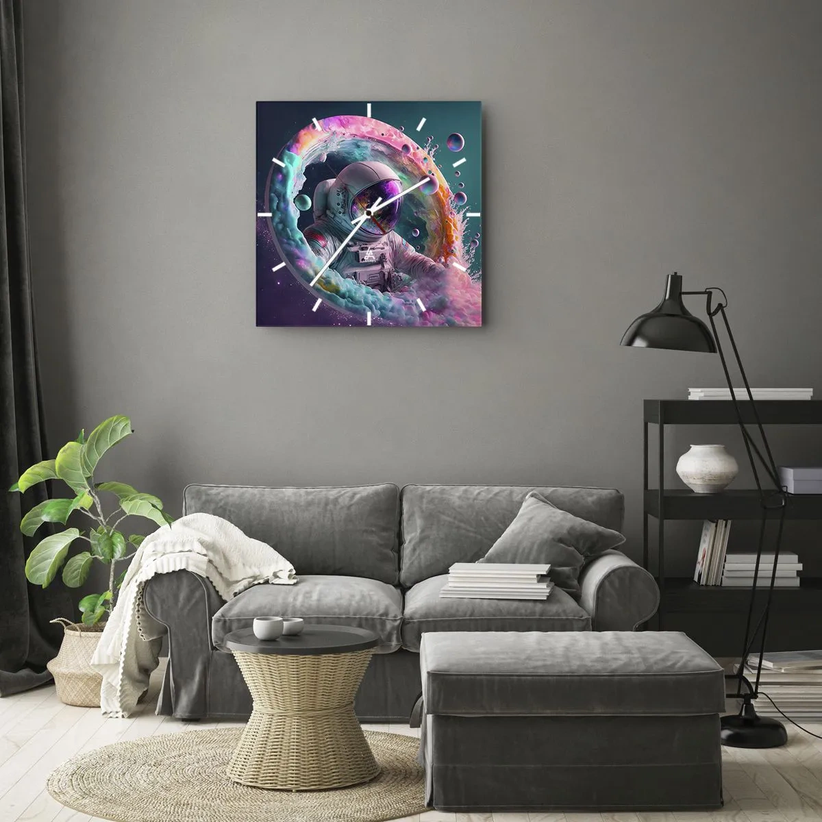 Reloj de pared - Reloj de vidrio - Puerta estelar - 30x30 cm