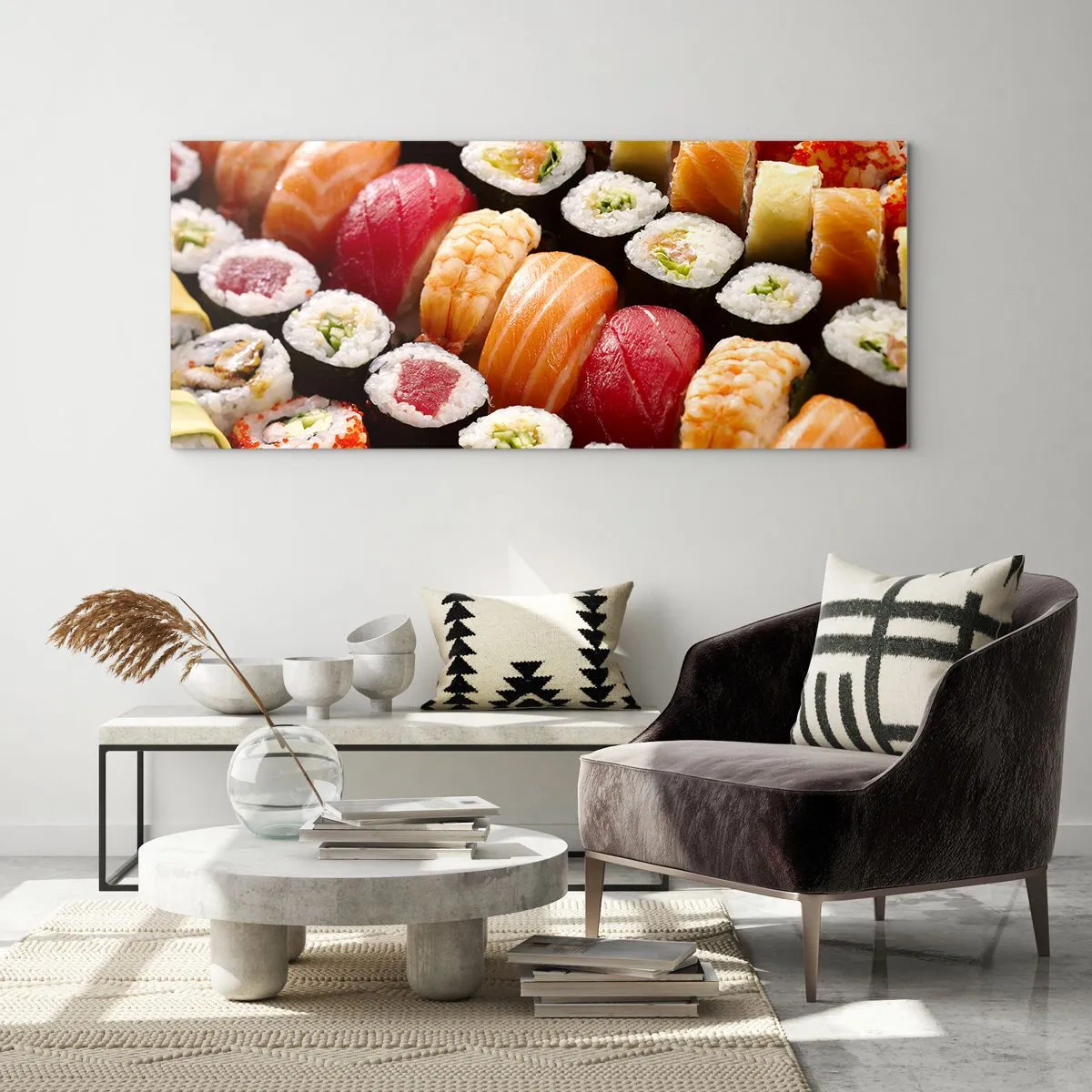 Cuadro sobre vidrio - Impresiones sobre Vidrio - Colores y sabores de Asia - 90x30 cm