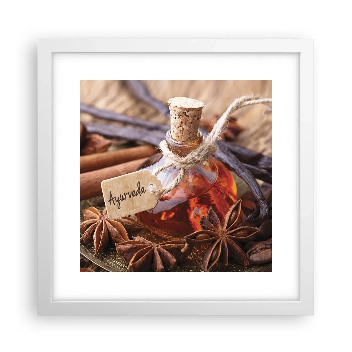 Póster en marco blanco - Hacia la unidad del cuerpo y el espíritu - 30x30 cm